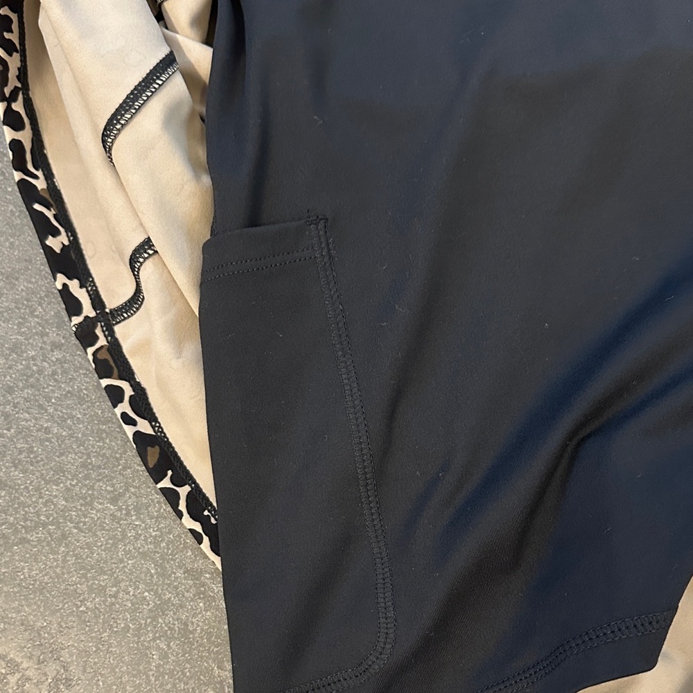Fabletics Black and Cream Leopard Print Dress - Picture 4 of 11